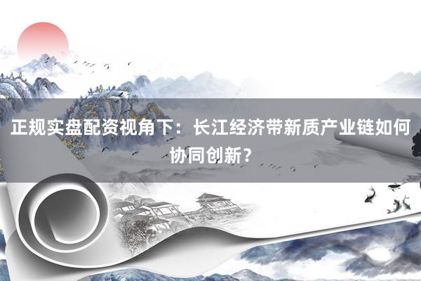 正规实盘配资视角下：长江经济带新质产业链如何协同创新？