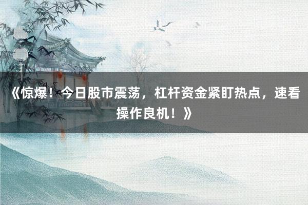 《惊爆！今日股市震荡，杠杆资金紧盯热点，速看操作良机！》