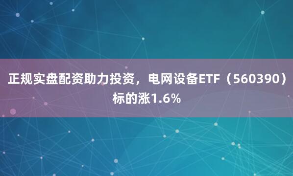 正规实盘配资助力投资，电网设备ETF（560390）标的涨1.6%
