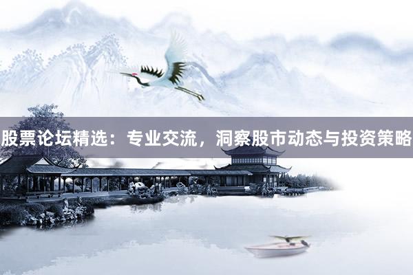 股票论坛精选：专业交流，洞察股市动态与投资策略
