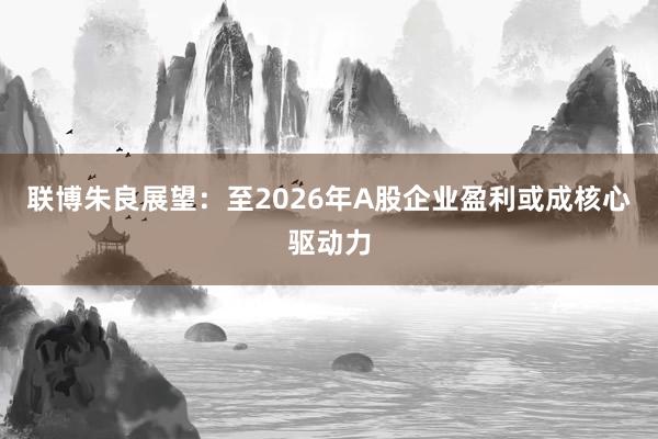 联博朱良展望：至2026年A股企业盈利或成核心驱动力
