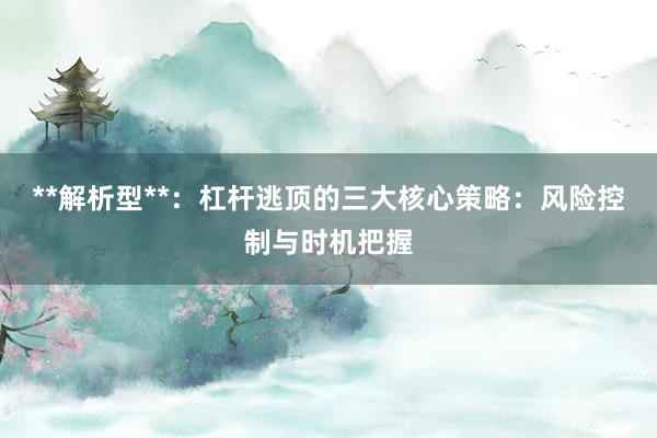 **解析型**：杠杆逃顶的三大核心策略：风险控制与时机把握