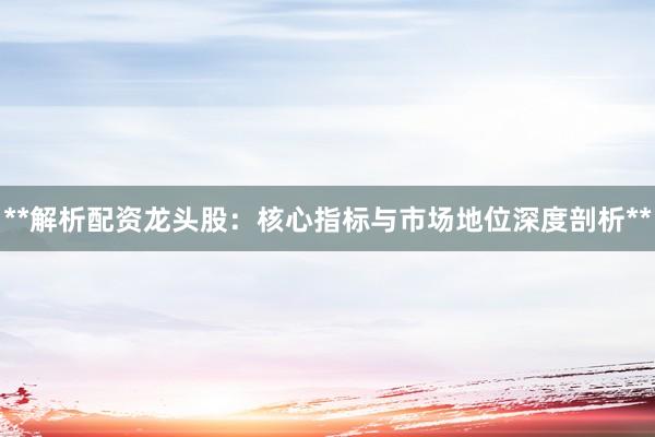 **解析配资龙头股：核心指标与市场地位深度剖析**