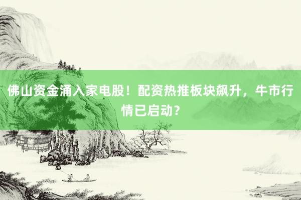 佛山资金涌入家电股！配资热推板块飙升，牛市行情已启动？