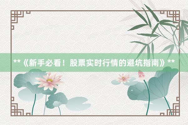 **《新手必看！股票实时行情的避坑指南》**