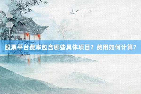 股票平台费率包含哪些具体项目？费用如何计算？